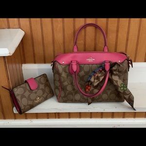 Authentic Coach handbag with wallet
